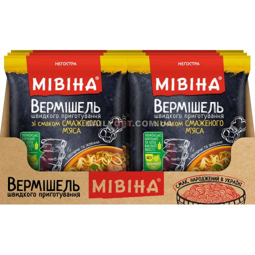 Вермішель МІВІНА Свинина негостра 59,2 г х 24 шт