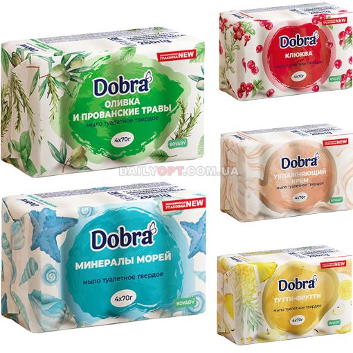 Мыло туалетное Dobra 4 x 70г ассорти
