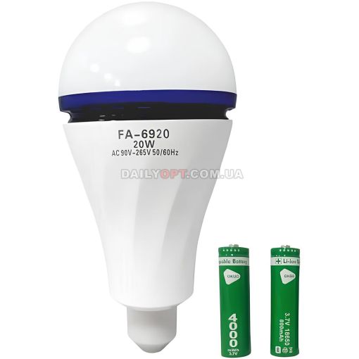 Кемпінгова акумуляторна лампочка FA-6920 20W E27 Біла