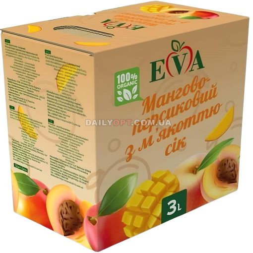 Сок EVA с краником Манго-Персик с мякотью 3 л