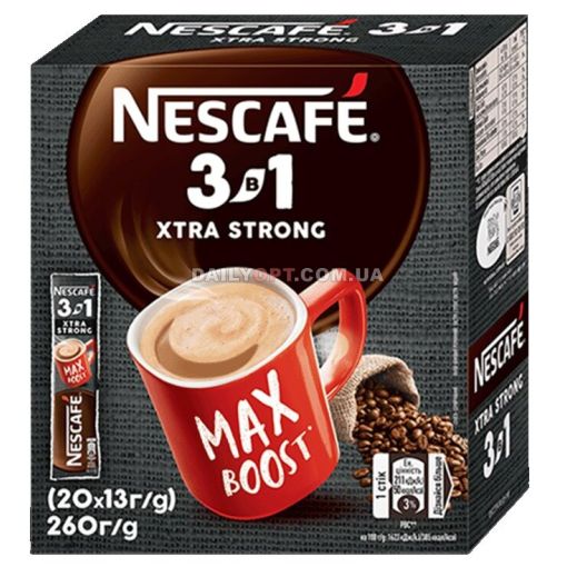 Кофейный напиток Nescafe 3 в 1 Xtra Strong 20 х 13 г