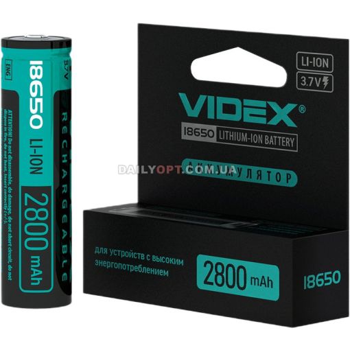 Акумулятор Videx Li-Ion 18650-P із захистом 2800mAh