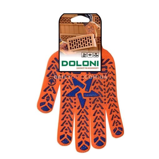 Рабочие перчатки DOLONI 564 черные двойные с точкой