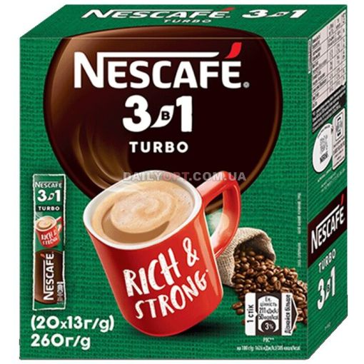 Кофейный напиток Nescafe 3 в 1 Turbo 20 х 13 г