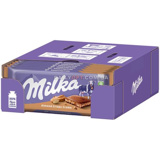 Шоколад Milka Almond Crispy Creme мигдальний крем 90 г