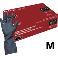Латексные перчатки черные HOFFEN High Risk M