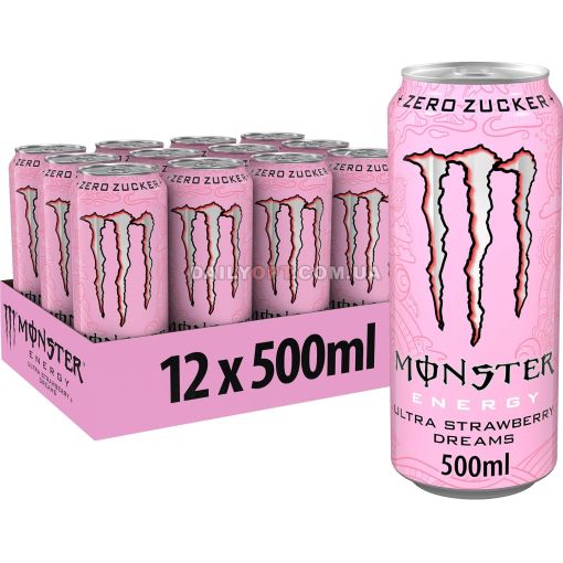 Напиток энергетический Monster Energy Ultra Strawberry Dreams 500 мл
