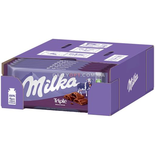 Шоколад Milka Triple Choco тройной шоколад 90 г