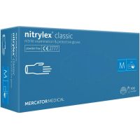 Нитриловые перчатки синие Mercator Nitrylex M
