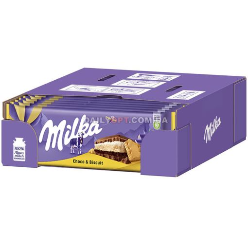 Шоколад Milka Choco & Biscuit крем та бісквіт 300 г