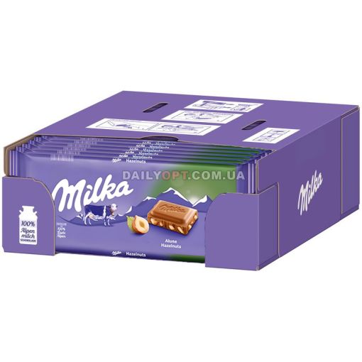 Шоколад Milka Hazelnuts лісовий горіх 100 г