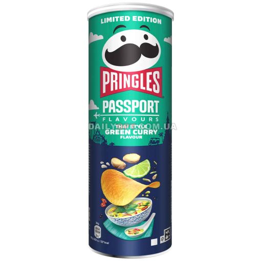 Чипсы Pringles Passport Thai Style Green Curry 165г