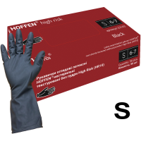 Латексные перчатки черные HOFFEN High Risk S