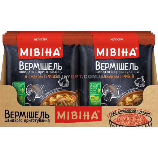 Вермішель МІВІНА Гриби негостра 59,2г х 24 шт