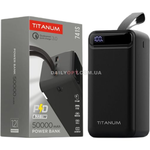 Повербанк TITANUM TPB-741S 50000mAh 22.5W QC+PD