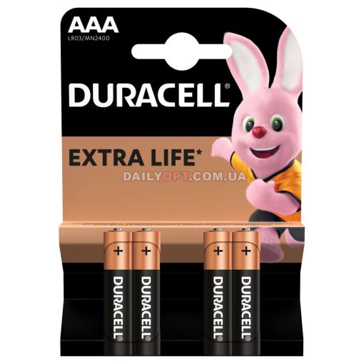 Батарейка мізинчикова Duracell PLUS AAA MN 2400 4 шт